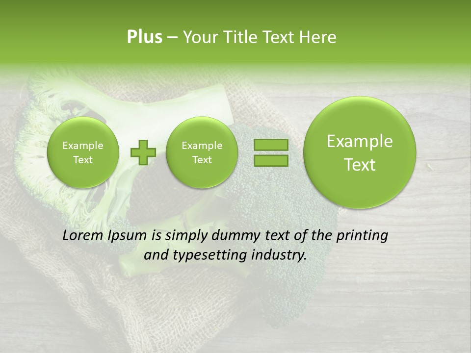 A Piece Of Broccoli And A Piece Of Broccoli On A Cloth PowerPoint Template