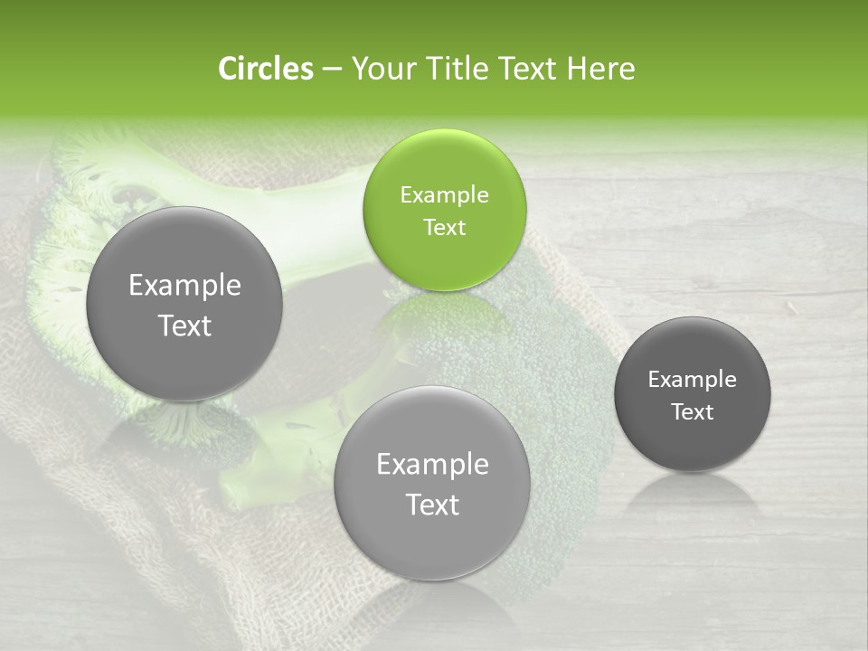 A Piece Of Broccoli And A Piece Of Broccoli On A Cloth PowerPoint Template