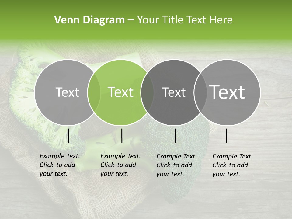 A Piece Of Broccoli And A Piece Of Broccoli On A Cloth PowerPoint Template
