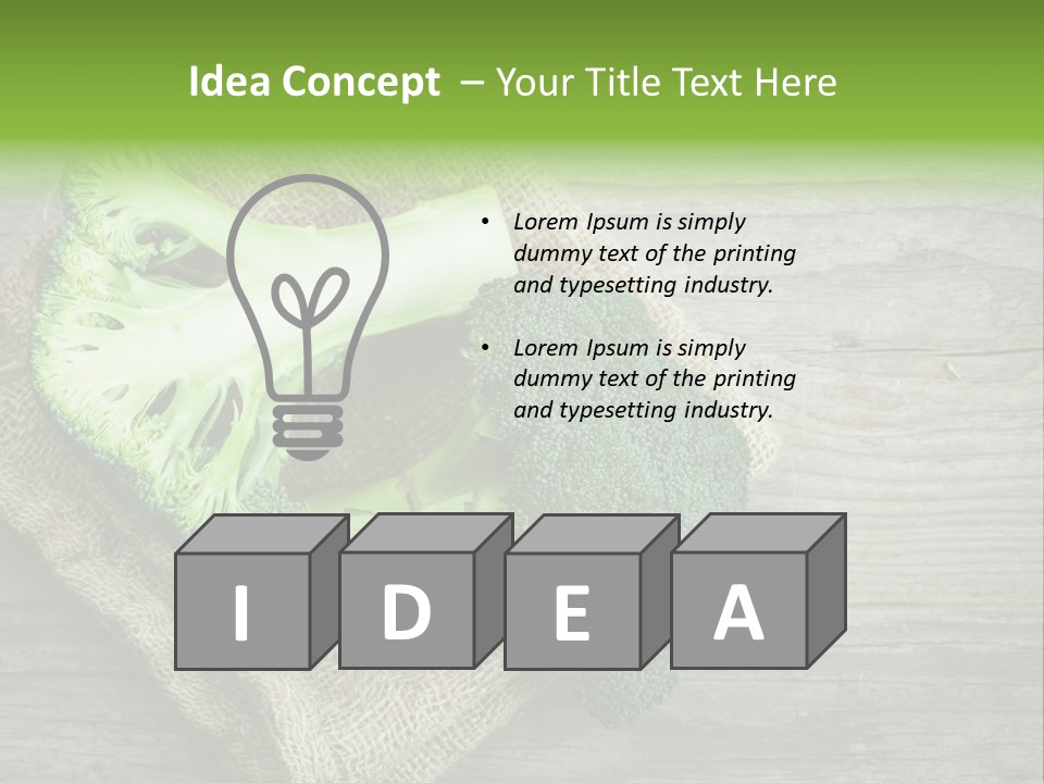 A Piece Of Broccoli And A Piece Of Broccoli On A Cloth PowerPoint Template