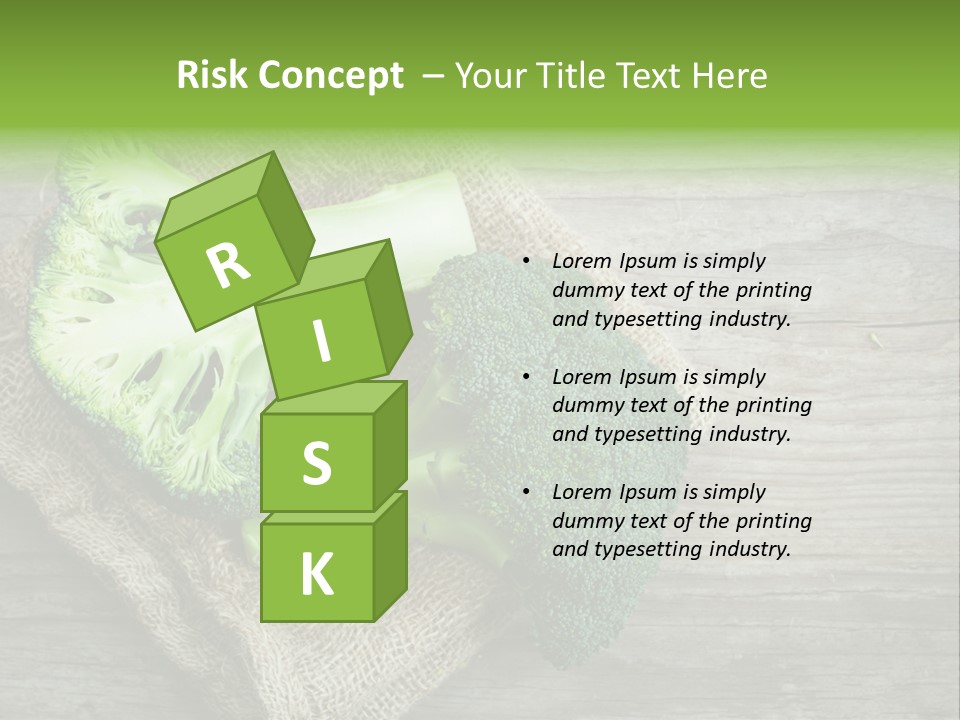 A Piece Of Broccoli And A Piece Of Broccoli On A Cloth PowerPoint Template