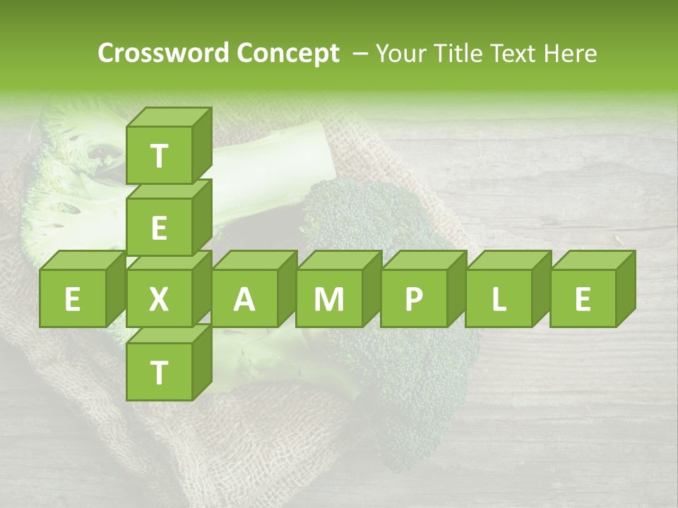 A Piece Of Broccoli And A Piece Of Broccoli On A Cloth PowerPoint Template