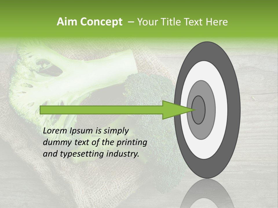 A Piece Of Broccoli And A Piece Of Broccoli On A Cloth PowerPoint Template