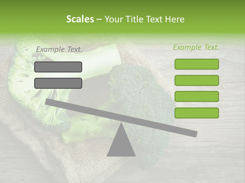 A Piece Of Broccoli And A Piece Of Broccoli On A Cloth PowerPoint Template