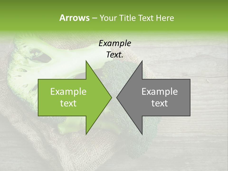 A Piece Of Broccoli And A Piece Of Broccoli On A Cloth PowerPoint Template