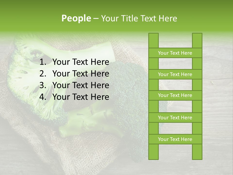 A Piece Of Broccoli And A Piece Of Broccoli On A Cloth PowerPoint Template