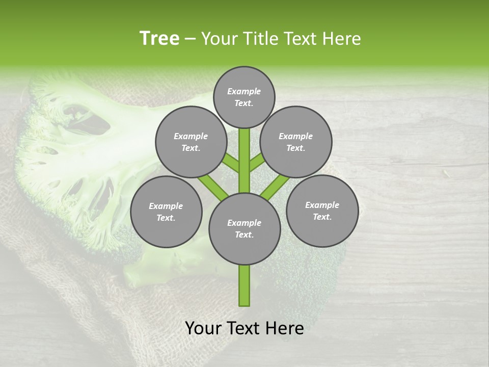 A Piece Of Broccoli And A Piece Of Broccoli On A Cloth PowerPoint Template