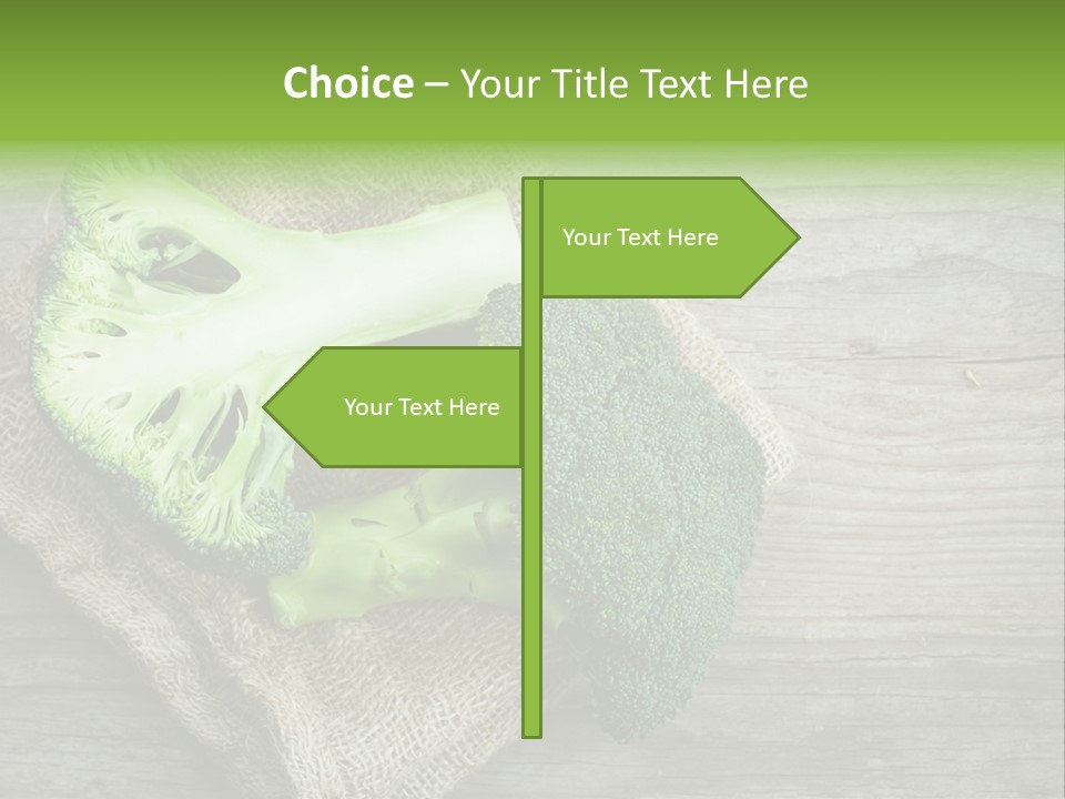 A Piece Of Broccoli And A Piece Of Broccoli On A Cloth PowerPoint Template