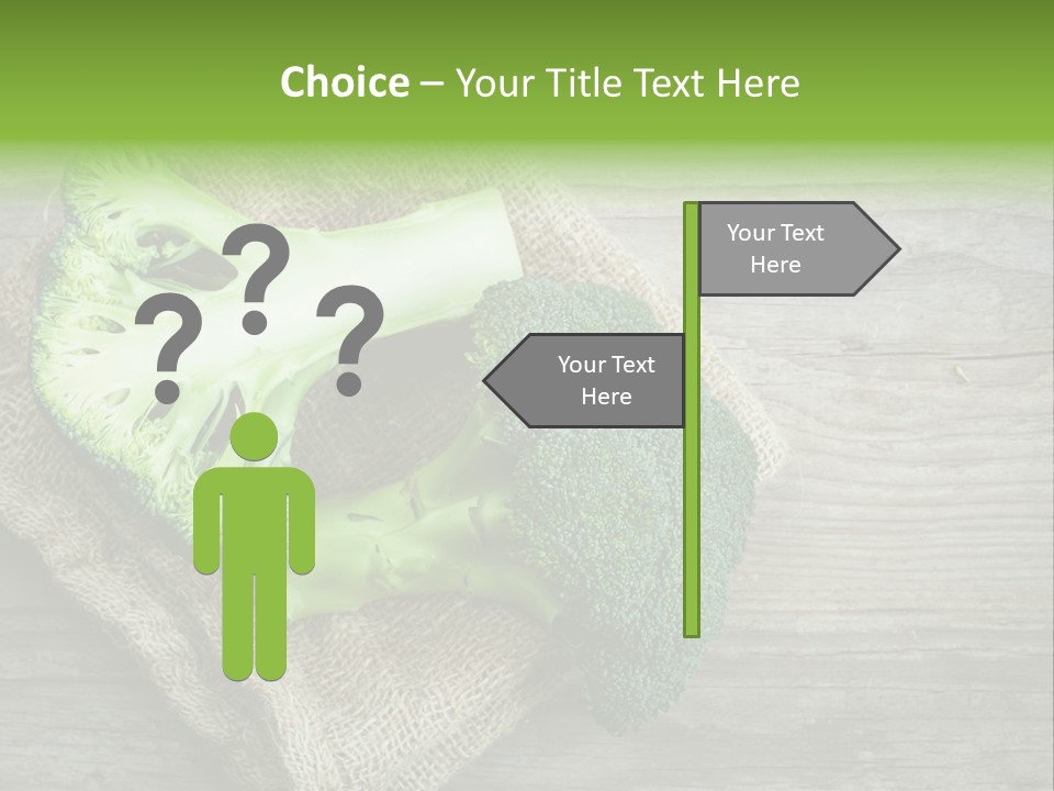 A Piece Of Broccoli And A Piece Of Broccoli On A Cloth PowerPoint Template