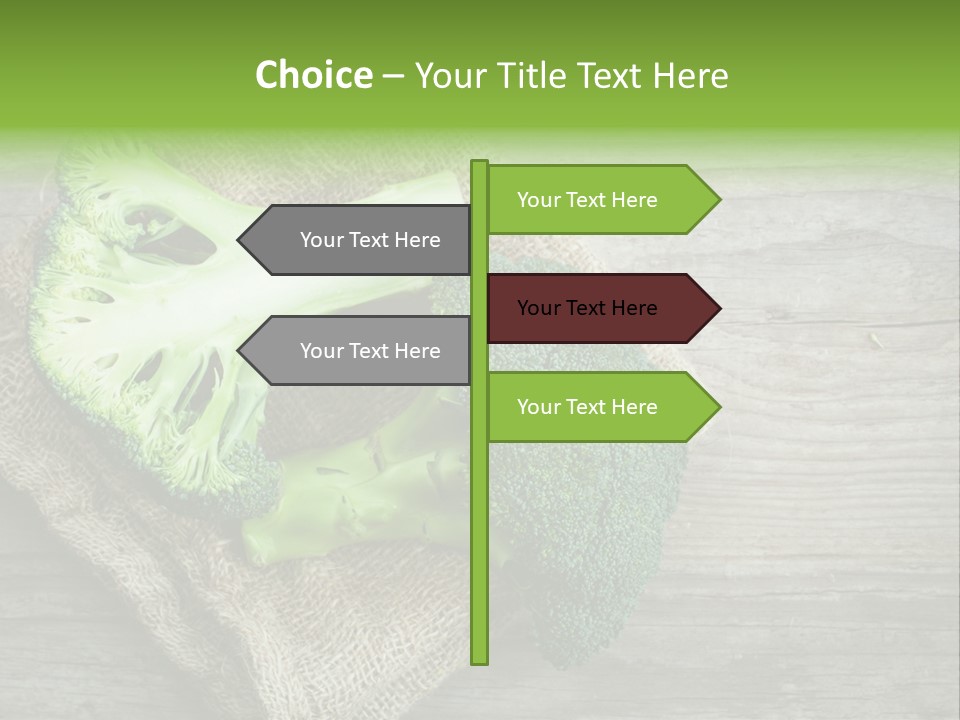 A Piece Of Broccoli And A Piece Of Broccoli On A Cloth PowerPoint Template