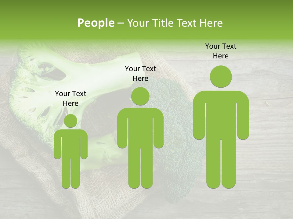 A Piece Of Broccoli And A Piece Of Broccoli On A Cloth PowerPoint Template
