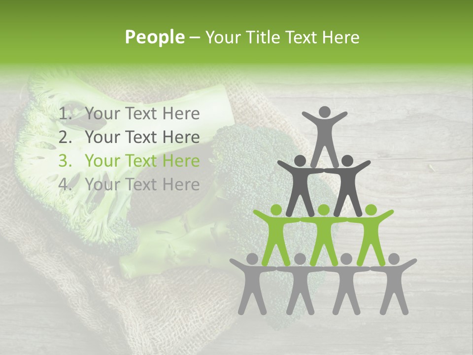 A Piece Of Broccoli And A Piece Of Broccoli On A Cloth PowerPoint Template