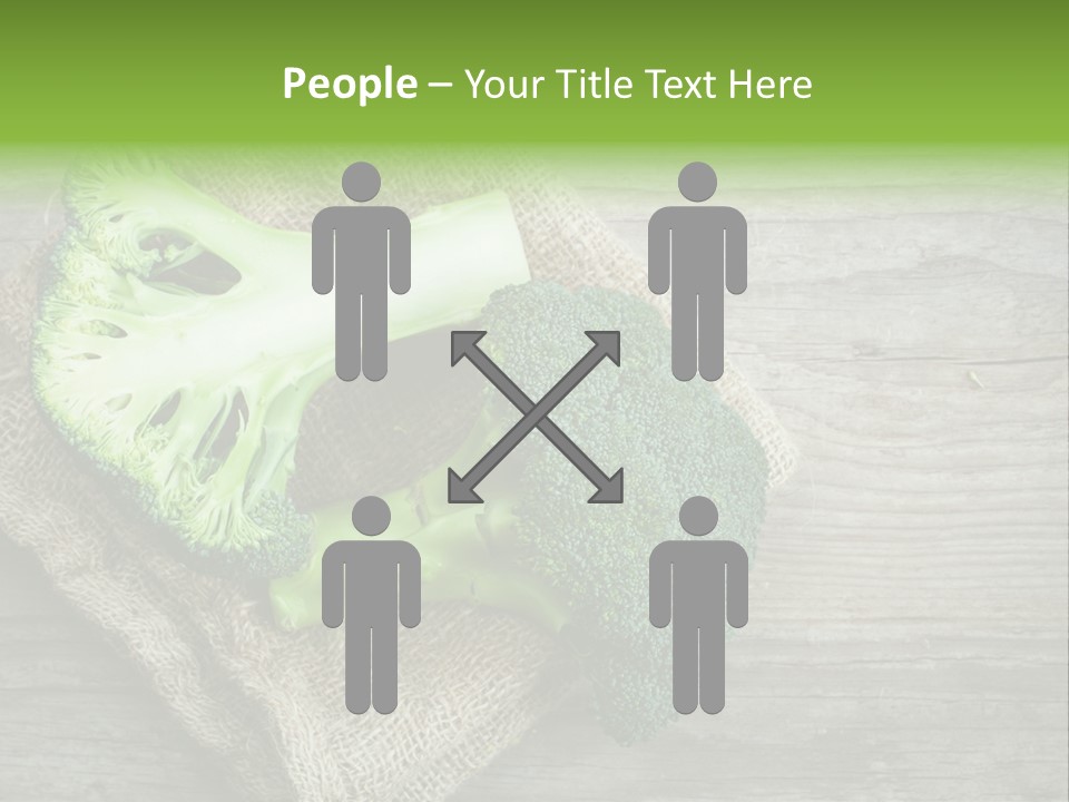 A Piece Of Broccoli And A Piece Of Broccoli On A Cloth PowerPoint Template