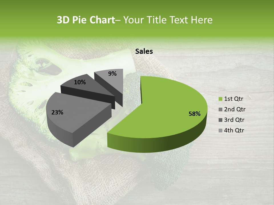 A Piece Of Broccoli And A Piece Of Broccoli On A Cloth PowerPoint Template