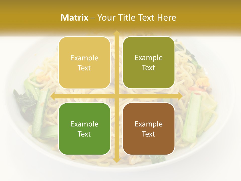 A Plate Of Food With Noodles And Vegetables PowerPoint Template