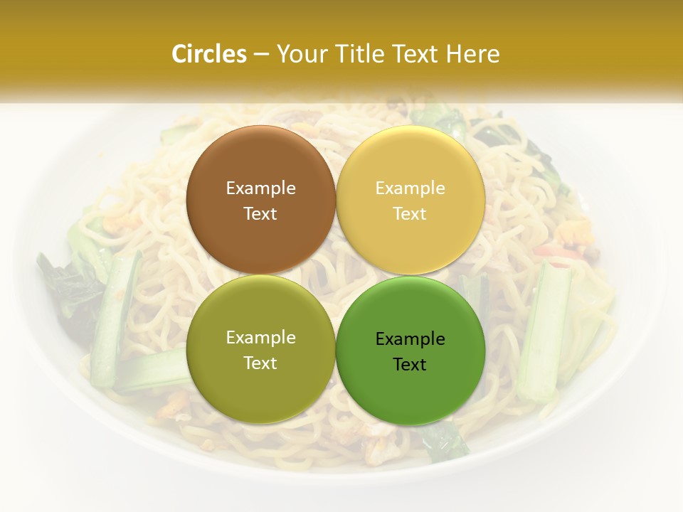 A Plate Of Food With Noodles And Vegetables PowerPoint Template