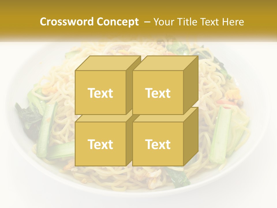 A Plate Of Food With Noodles And Vegetables PowerPoint Template
