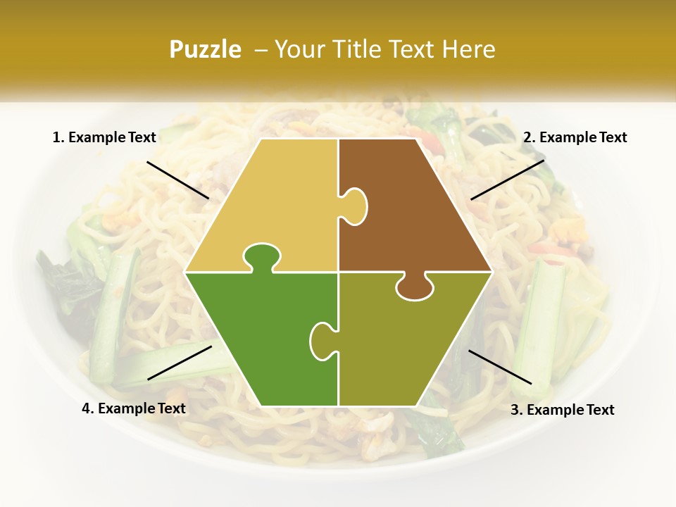 A Plate Of Food With Noodles And Vegetables PowerPoint Template