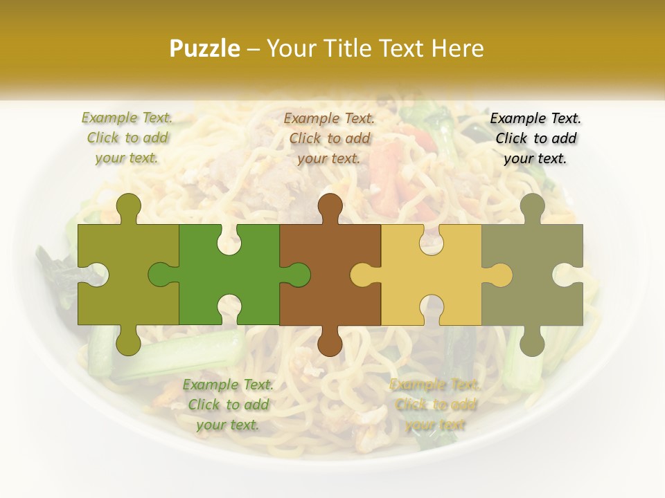 A Plate Of Food With Noodles And Vegetables PowerPoint Template
