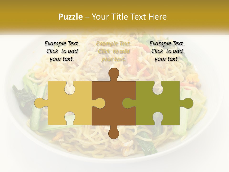 A Plate Of Food With Noodles And Vegetables PowerPoint Template