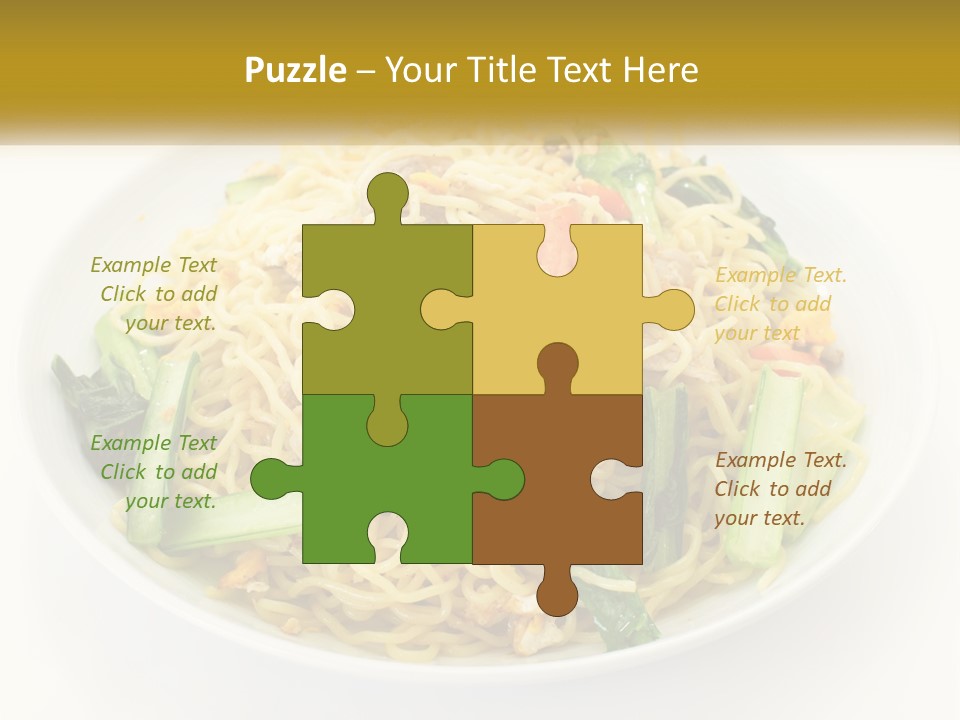 A Plate Of Food With Noodles And Vegetables PowerPoint Template