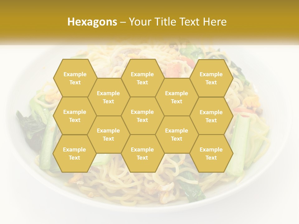 A Plate Of Food With Noodles And Vegetables PowerPoint Template