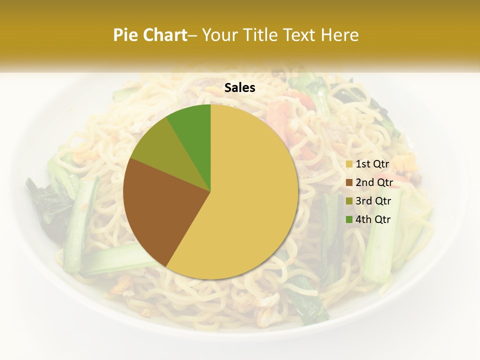 A Plate Of Food With Noodles And Vegetables PowerPoint Template