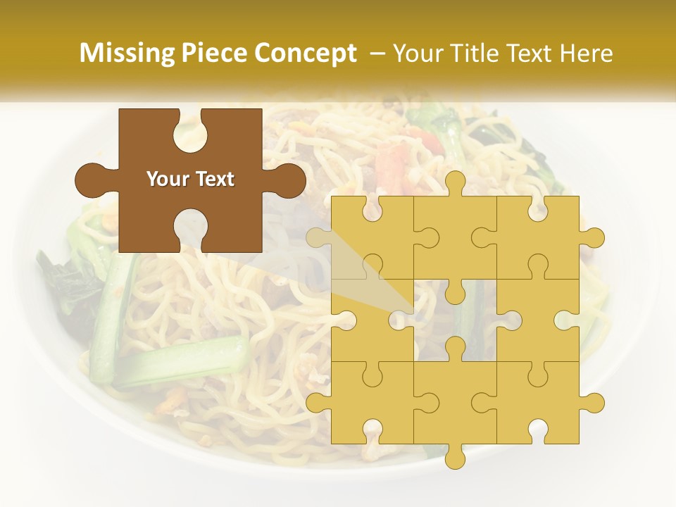 A Plate Of Food With Noodles And Vegetables PowerPoint Template