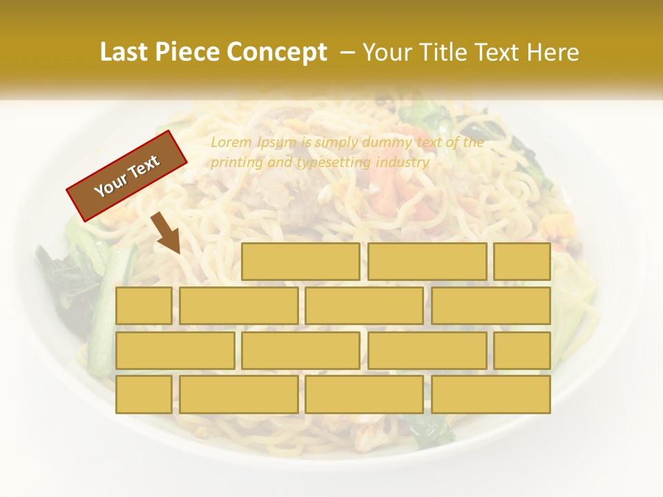A Plate Of Food With Noodles And Vegetables PowerPoint Template