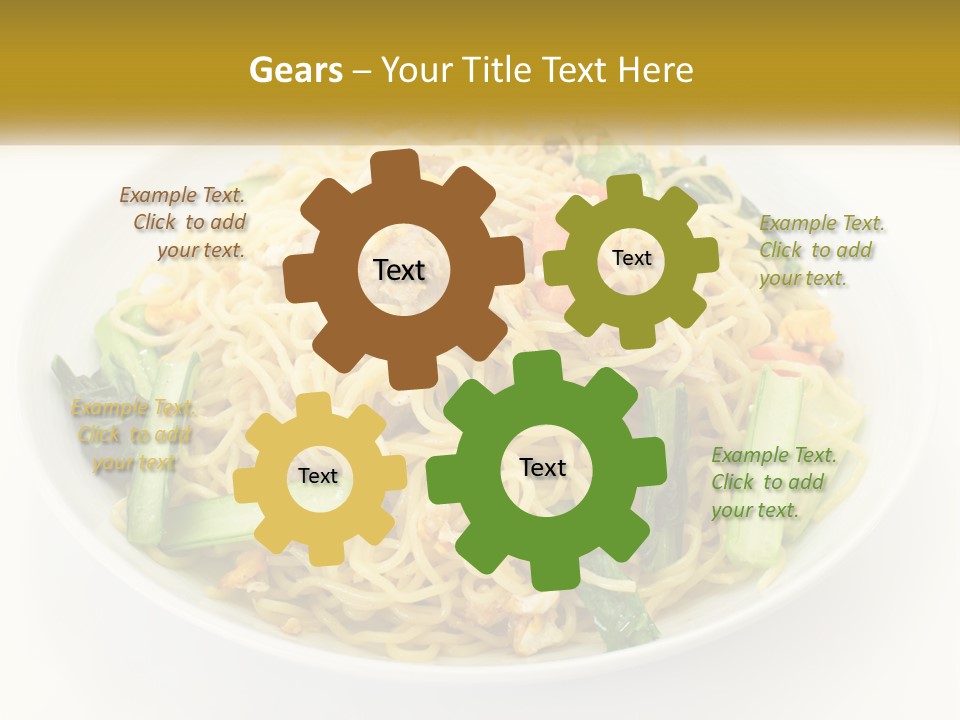 A Plate Of Food With Noodles And Vegetables PowerPoint Template