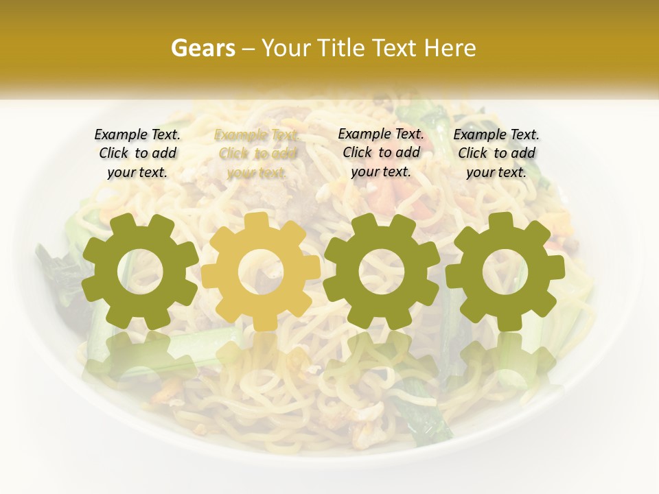 A Plate Of Food With Noodles And Vegetables PowerPoint Template