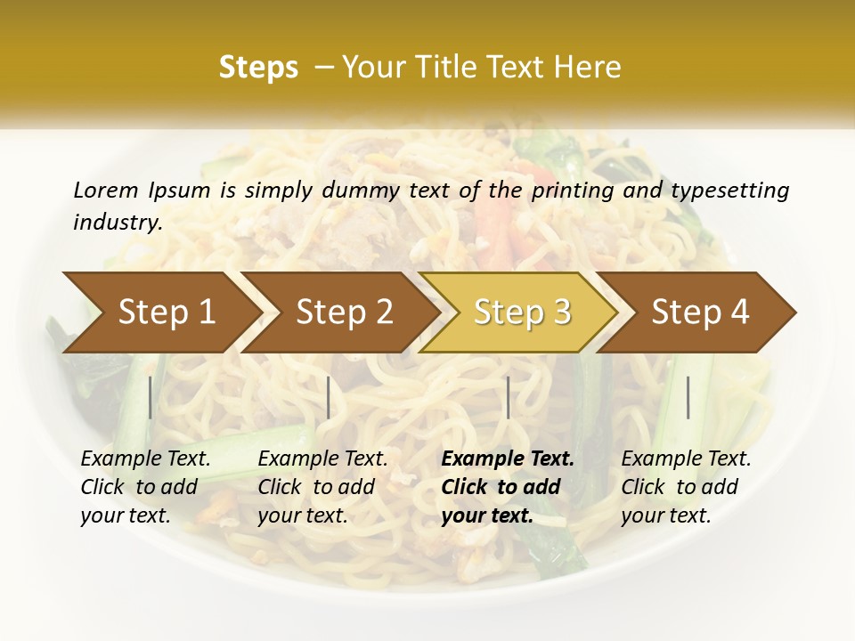 A Plate Of Food With Noodles And Vegetables PowerPoint Template