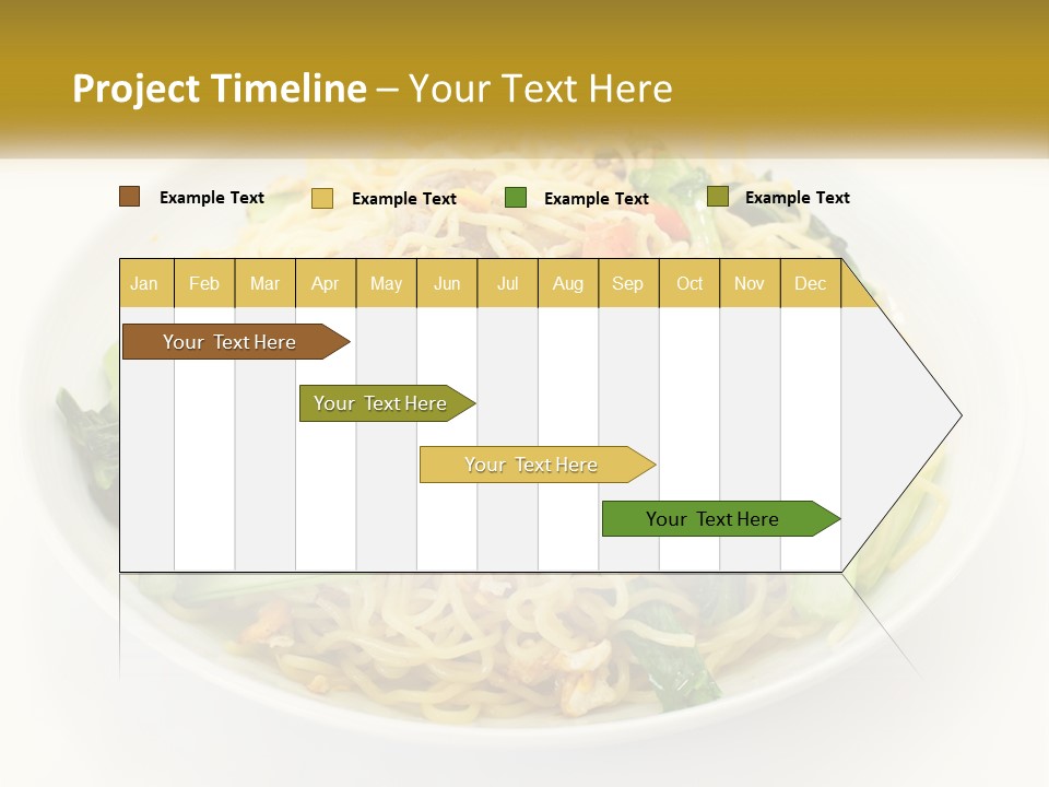 A Plate Of Food With Noodles And Vegetables PowerPoint Template