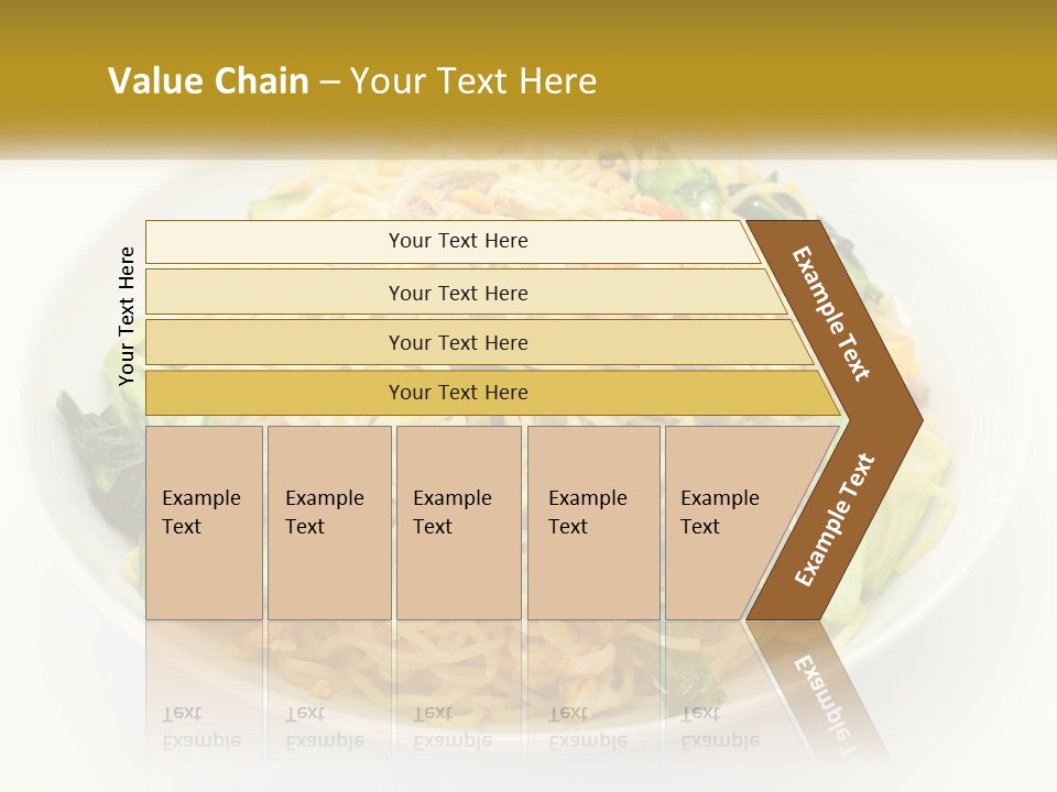 A Plate Of Food With Noodles And Vegetables PowerPoint Template