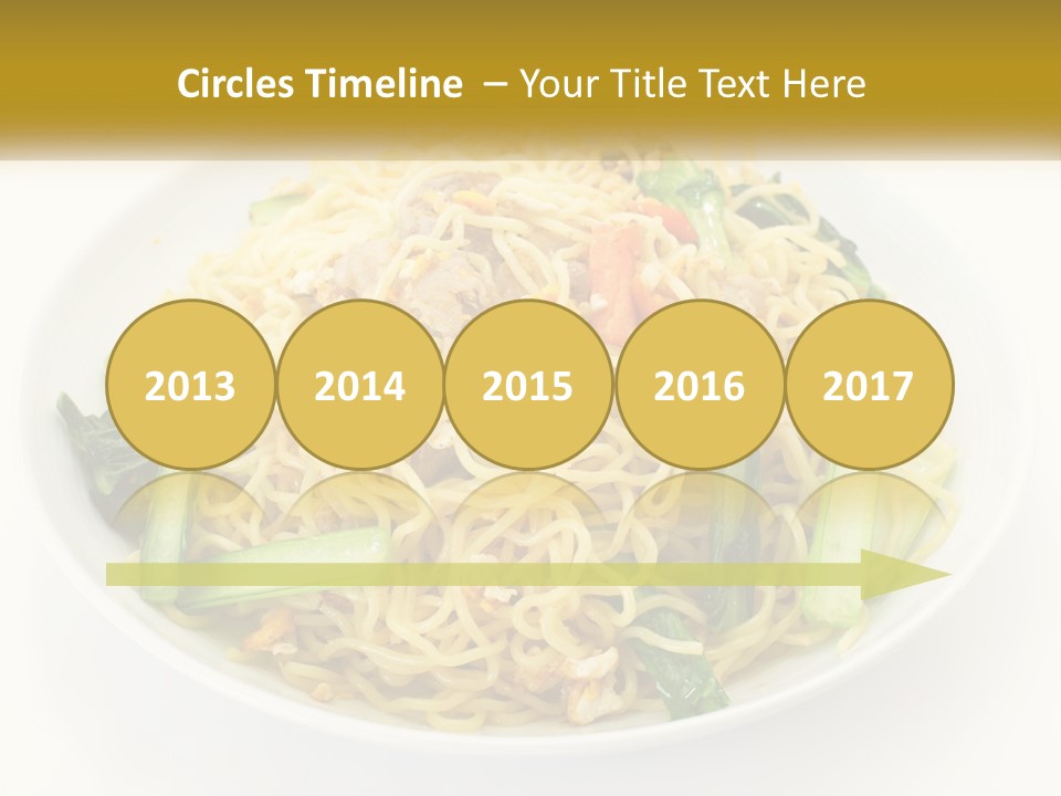 A Plate Of Food With Noodles And Vegetables PowerPoint Template