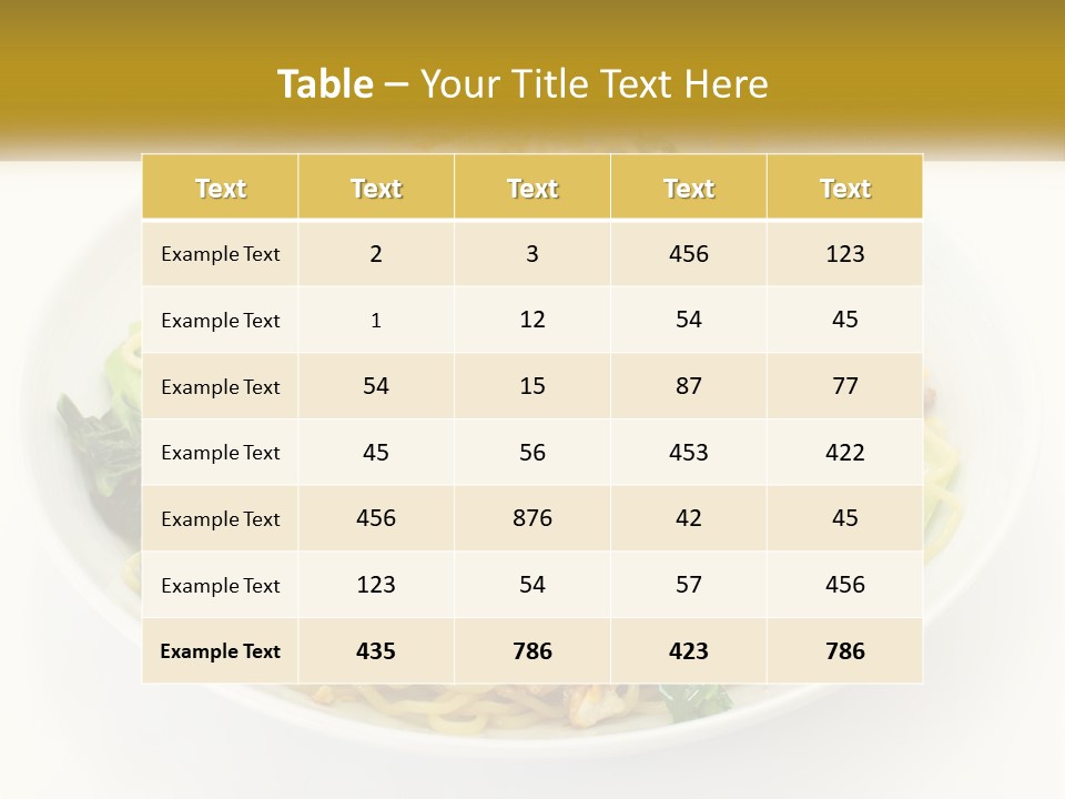 A Plate Of Food With Noodles And Vegetables PowerPoint Template