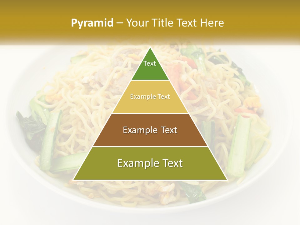 A Plate Of Food With Noodles And Vegetables PowerPoint Template