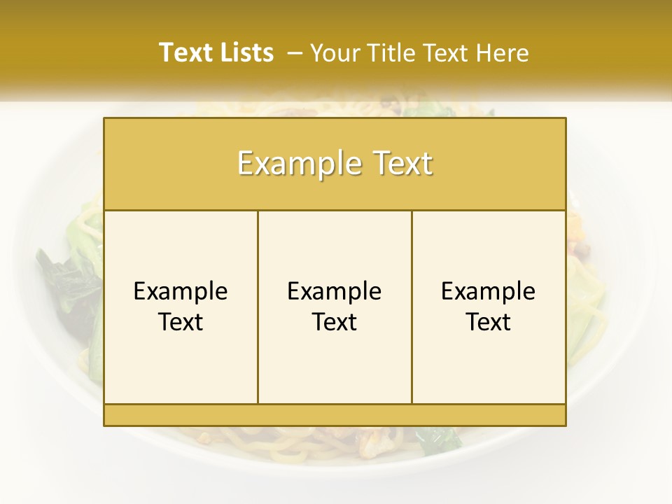 A Plate Of Food With Noodles And Vegetables PowerPoint Template