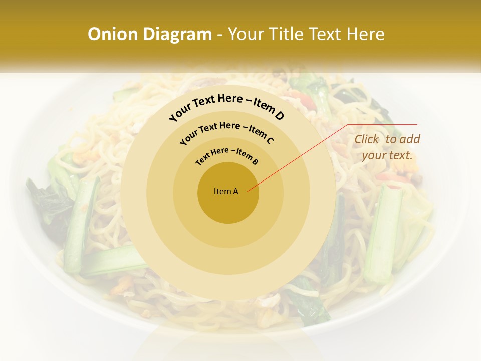 A Plate Of Food With Noodles And Vegetables PowerPoint Template