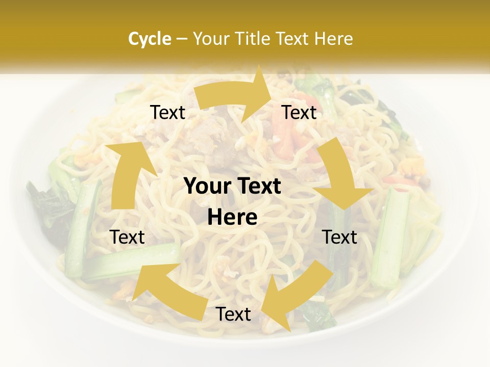 A Plate Of Food With Noodles And Vegetables PowerPoint Template
