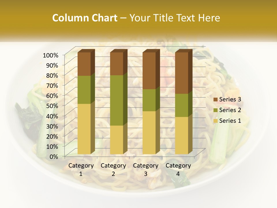 A Plate Of Food With Noodles And Vegetables PowerPoint Template