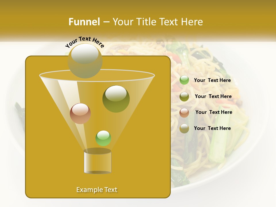 A Plate Of Food With Noodles And Vegetables PowerPoint Template