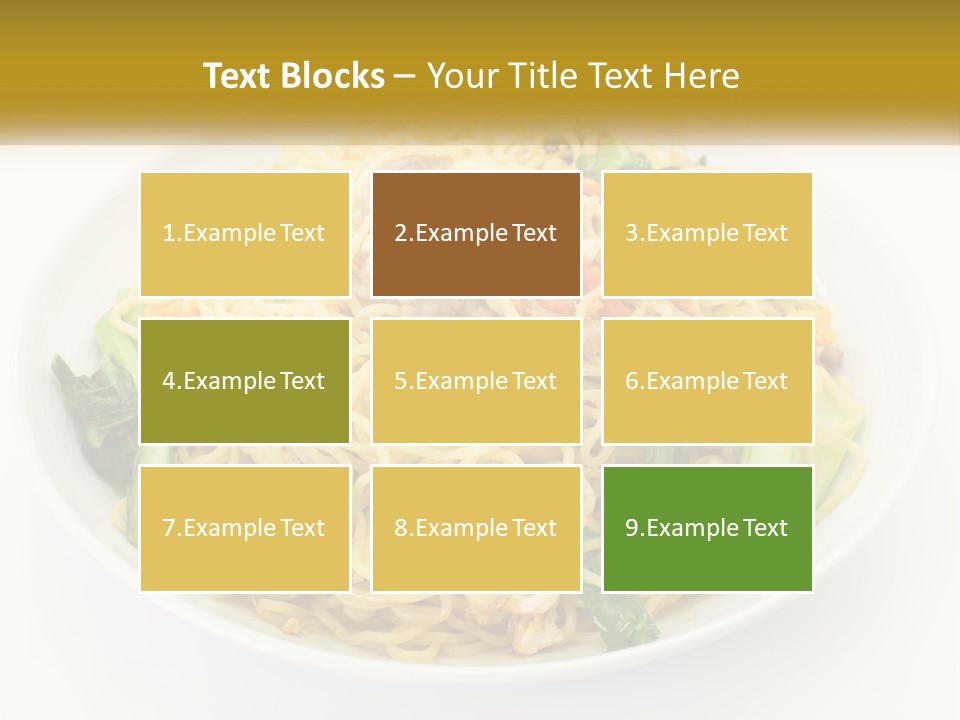 A Plate Of Food With Noodles And Vegetables PowerPoint Template