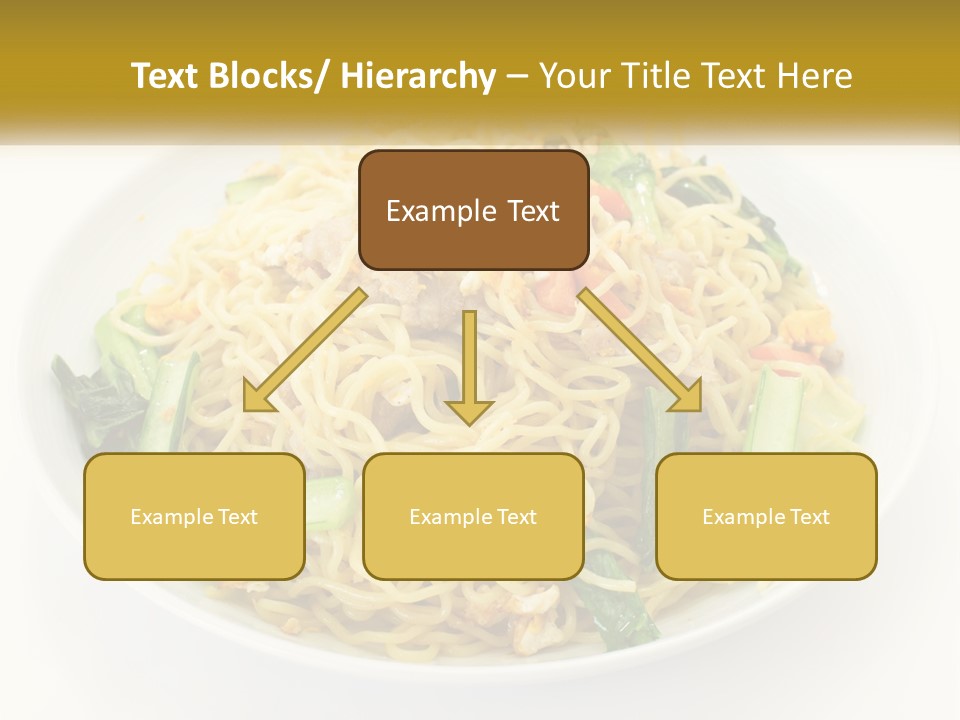 A Plate Of Food With Noodles And Vegetables PowerPoint Template