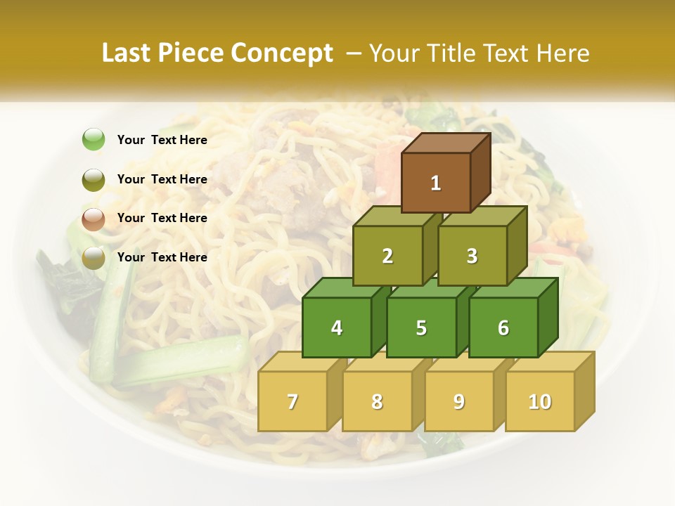 A Plate Of Food With Noodles And Vegetables PowerPoint Template