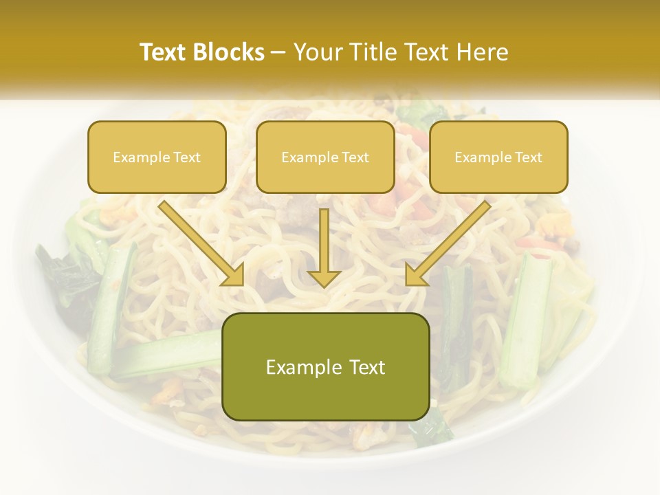 A Plate Of Food With Noodles And Vegetables PowerPoint Template