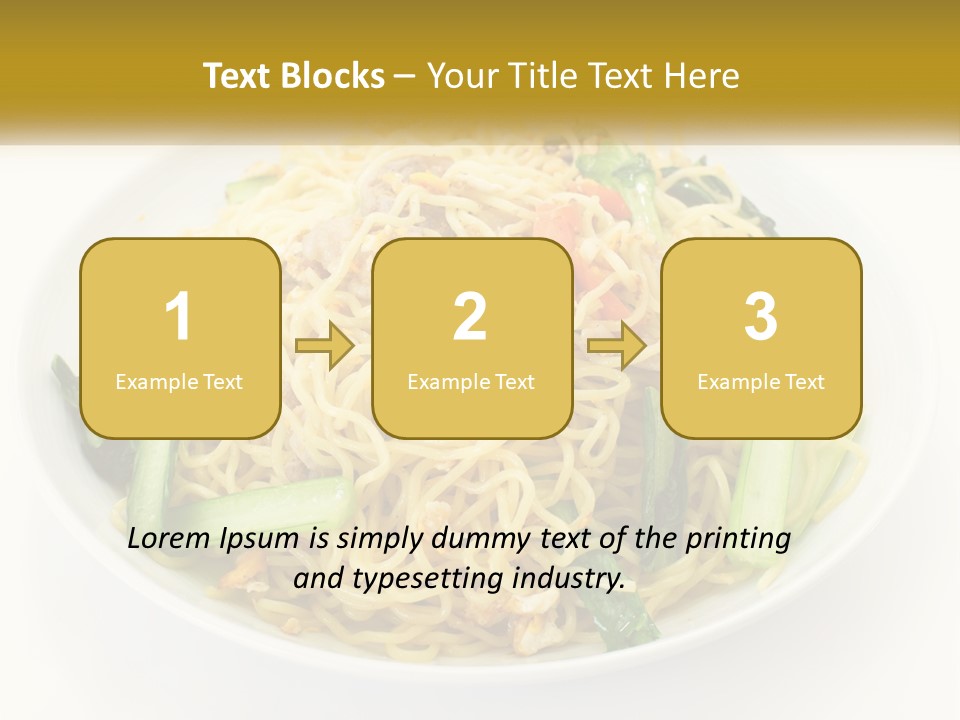 A Plate Of Food With Noodles And Vegetables PowerPoint Template