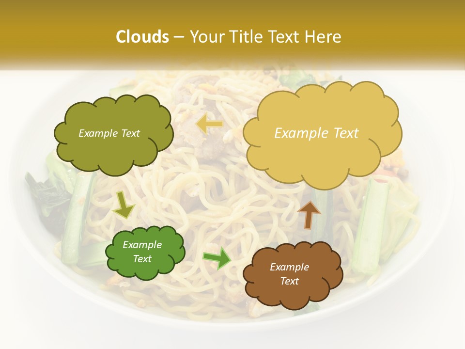 A Plate Of Food With Noodles And Vegetables PowerPoint Template