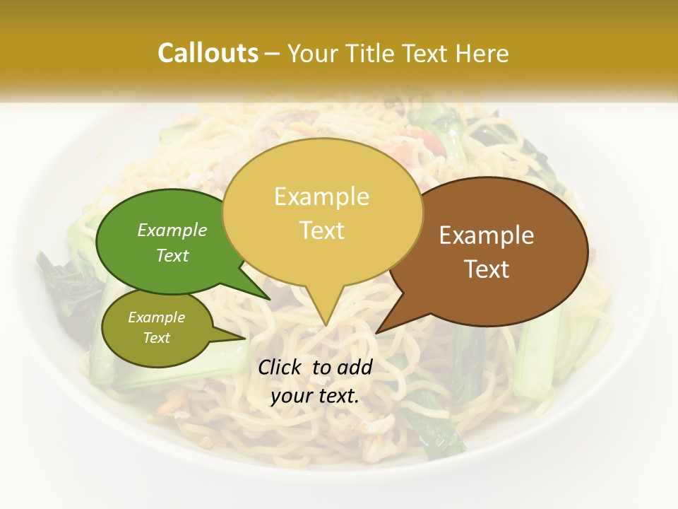 A Plate Of Food With Noodles And Vegetables PowerPoint Template