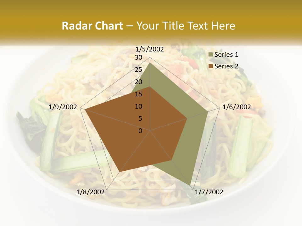 A Plate Of Food With Noodles And Vegetables PowerPoint Template